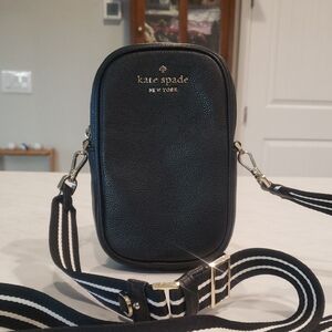 Kate Spade ♠️ Black Phone Crossbody Bag with Gold Accents